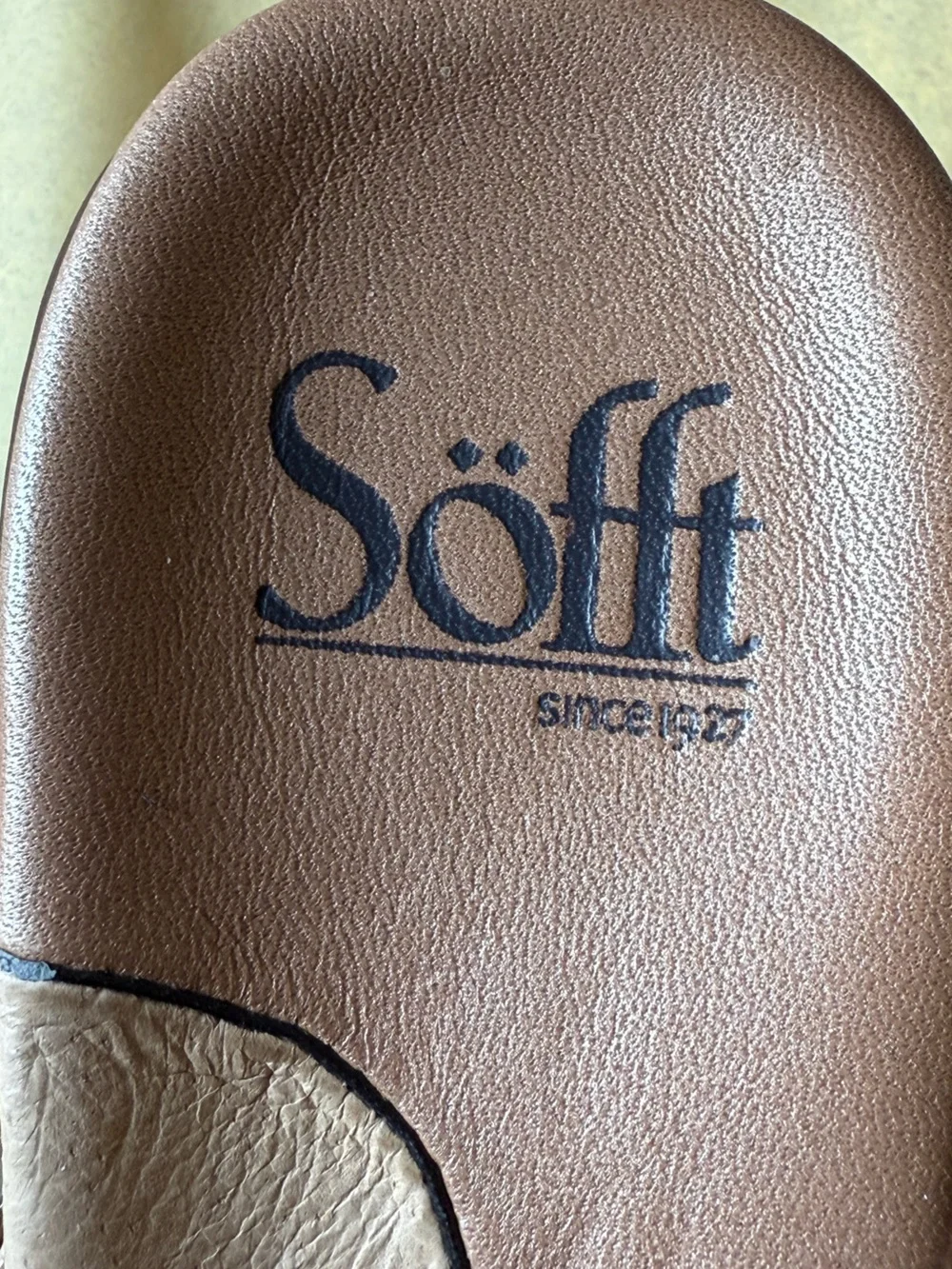 Sofft Tan Leather Wedge Sandals